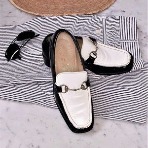 Gucci Horsebit Loafers Vintage 1996 Two-Tone Black & White, M Sz 5.5 D; W Sz 7